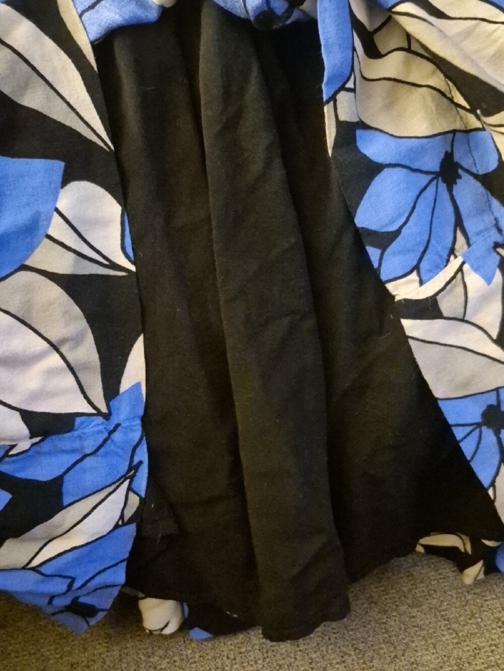Free People Louise Smocked Dress Blue Tropical Print Women's - Picture 7 of 9